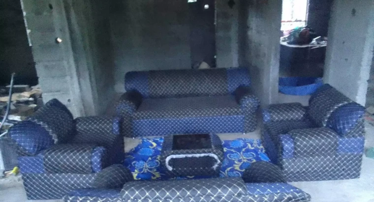 Salon complet en tissu matelassé