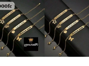 Bracelet personnalisé en acier inoxydable doré ave