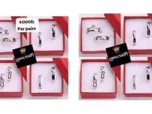 Paire de bagues couple en acier inoxydable – Annea