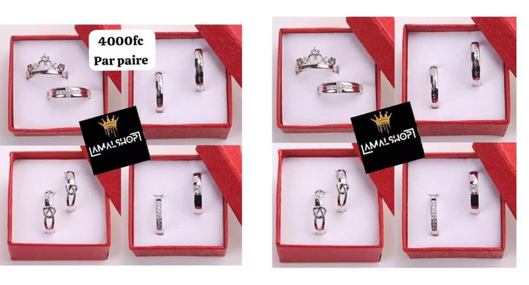 Paire de bagues couple en acier inoxydable – Annea