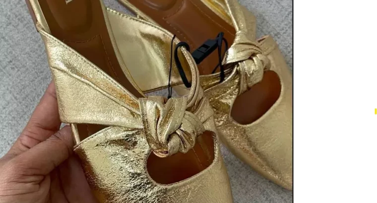 Mules dorées ZARA – Élégance et style