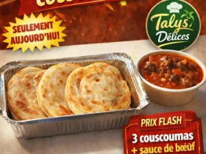 Vente Flash Couscouma : 3 couscoumas + sauce bœuf