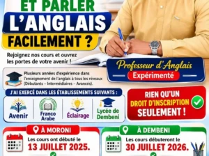 Cours d’Anglais à Moroni & Dembeni